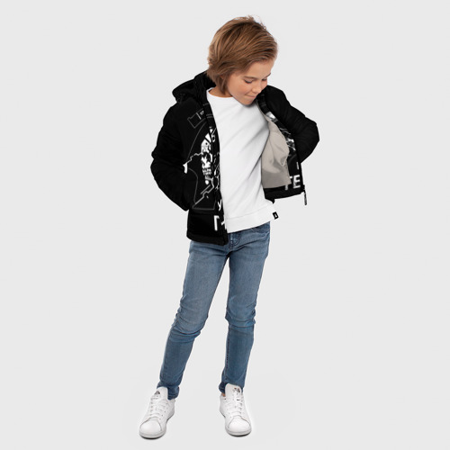 Зимняя куртка для мальчиков 3D Бурят гений, цвет светло-серый - фото 5