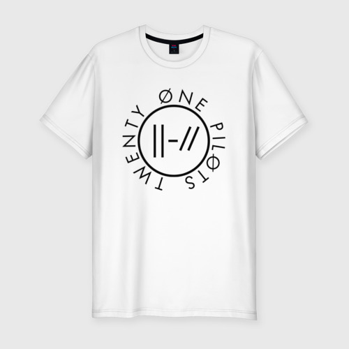 Мужская футболка хлопок Slim TWENTY ONE PILOTS (TOP), цвет белый