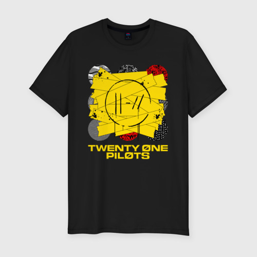 Мужская футболка хлопок Slim TWENTY ONE PILOTS (TOP), цвет черный