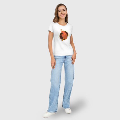 Женская футболка хлопок Slim Настольный Теннис, цвет белый - фото 5