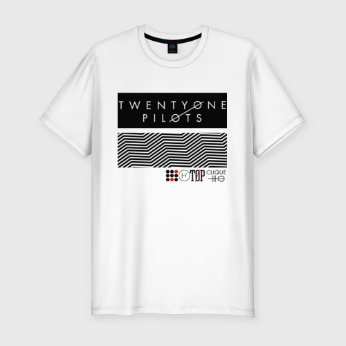 Мужская футболка хлопок Slim TWENTY ONE PILOTS (TOP), цвет белый