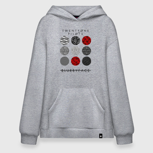 Худи SuperOversize хлопок Twenty One pilots TOP, цвет меланж