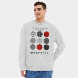 Мужской свитшот oversize без начеса хлопок Twenty One pilots TOP - фото 2