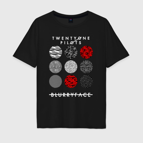 Мужская футболка хлопок Oversize Twenty One pilots TOP, цвет черный