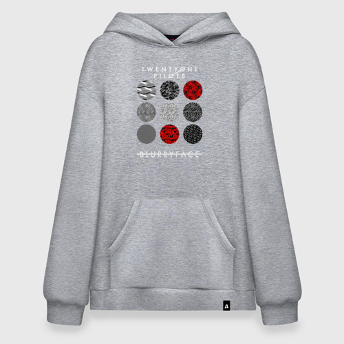 Худи SuperOversize хлопок Twenty One pilots TOP, цвет меланж