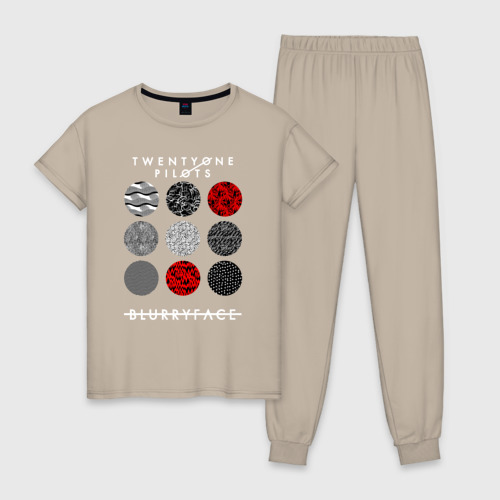 Женская пижама хлопок Twenty One pilots TOP, цвет миндальный