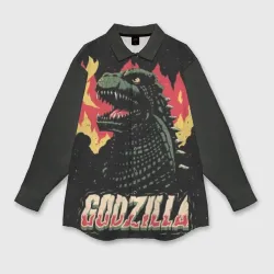 Женская рубашка oversize 3D Годзилла