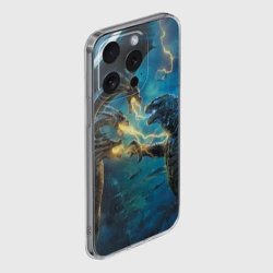 Чехол для iPhone 15 Pro Max силиконовый с защитой камеры Годзилла - фото 2