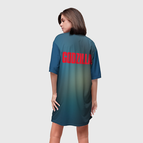 Платье-футболка 3D Годзилла, цвет 3D печать - фото 4