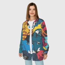 Женская рубашка oversize 3D Годзилла - фото 2