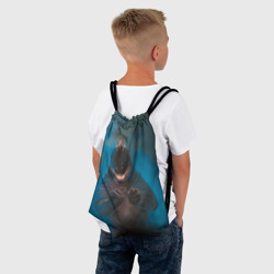 Рюкзак с принтом Blue для любого человека, вид спереди №3. Цвет основы: белый