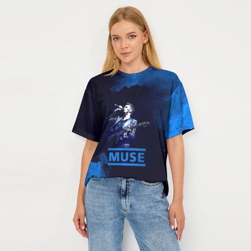 Женская футболка oversize 3D Muse, цвет 3D печать - фото 5