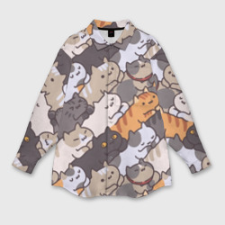 Женская рубашка oversize 3D Котомания