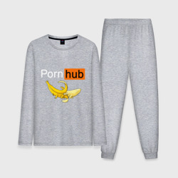 Мужская пижама с лонгсливом хлопок Porn hub