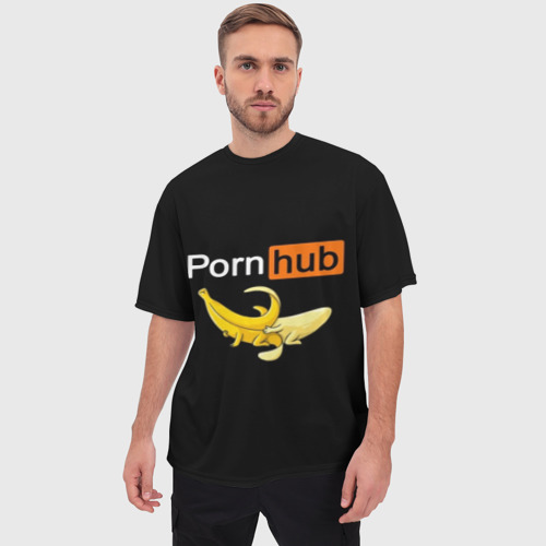 Мужская футболка oversize 3D Porn hub, цвет 3D печать - фото 3