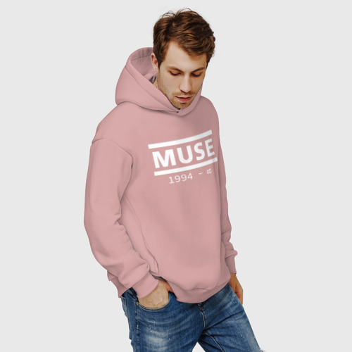 Мужское худи Oversize хлопок Muse, цвет пыльно-розовый - фото 7