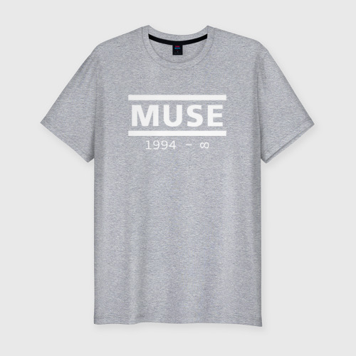 Мужская приталенная футболка из хлопка с принтом Muse, вид спереди №1