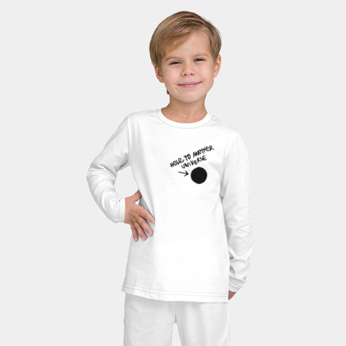 Детская пижама с лонгсливом хлопок Hole To Another Universe, цвет белый - фото 3