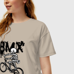 Женская футболка хлопок Oversize BMX Skeleton Extreme - фото 2