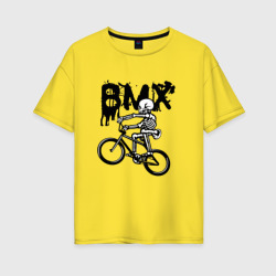 Женская футболка хлопок Oversize BMX Skeleton Extreme