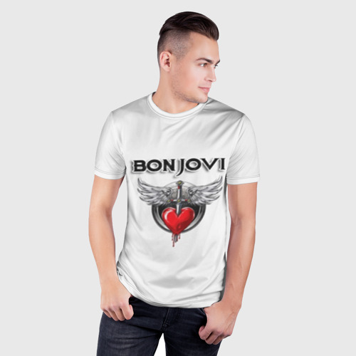 Мужская футболка 3D Slim Bon Jovi, цвет 3D печать - фото 3