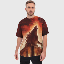 Мужская футболка oversize 3D Godzilla - фото 2