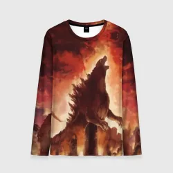Мужской лонгслив 3D Godzilla