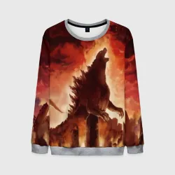 Мужской свитшот 3D Godzilla