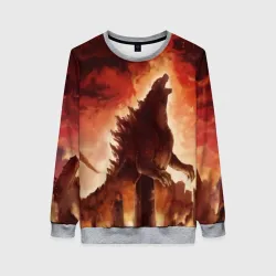 Женский свитшот 3D Godzilla
