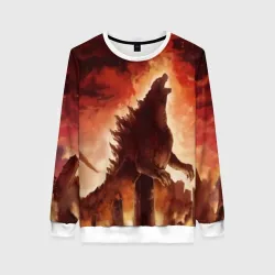 Женский свитшот 3D Godzilla