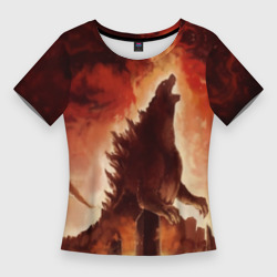 Женская футболка 3D Slim Godzilla