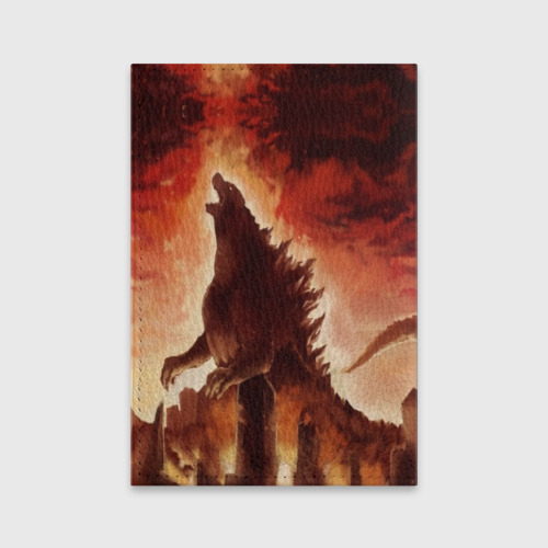 Обложка для паспорта матовая кожа Godzilla, цвет фиолетовый - фото 2