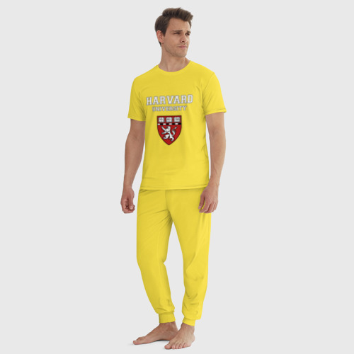 Мужская пижама хлопок Harvard University_форма, цвет желтый - фото 5