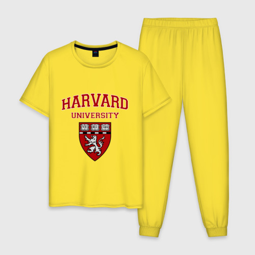 Мужская пижама хлопок Harvard University_форма, цвет желтый