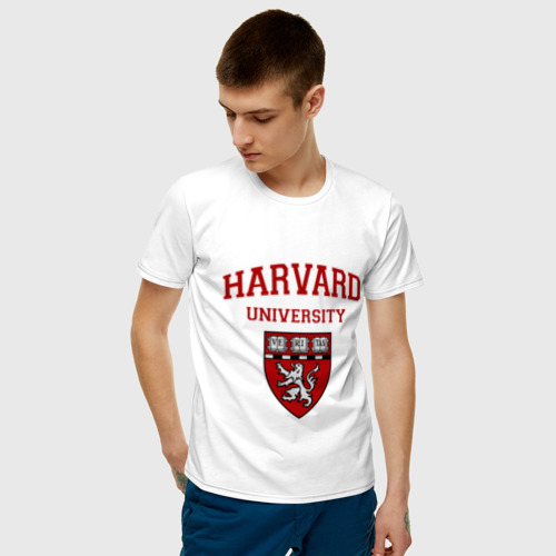 Мужская футболка хлопок Harvard University_форма, цвет белый - фото 3