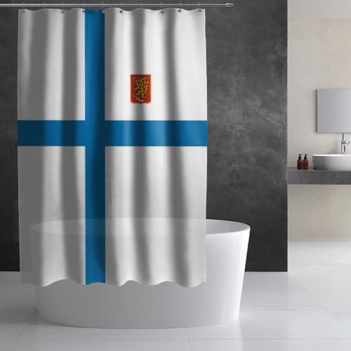 Штора 3D для ванной Сборная Финляндии - фото 3