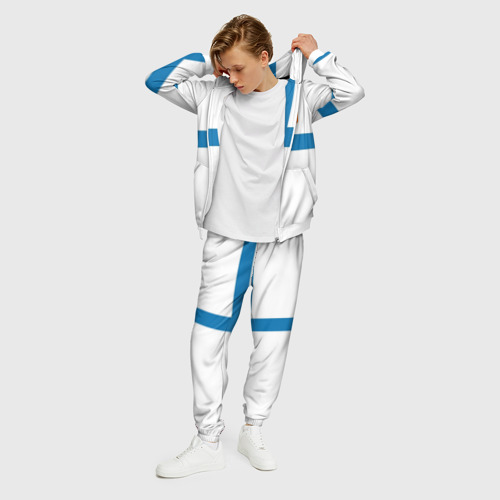 Мужской костюм 3D Сборная Финляндии, цвет белый - фото 3