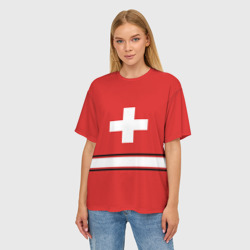 Женская футболка oversize 3D Сборная Швейцарии - фото 2