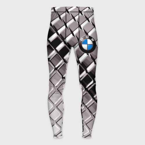 Мужские тайтсы 3D с принтом BMW - pattern, вид спереди #2