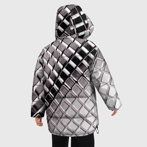 Женская зимняя куртка 3D с принтом BMW - pattern, вид сзади #2