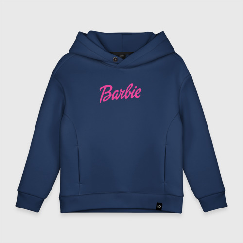 Детское худи Oversize хлопок Barbie, цвет темно-синий