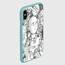 Чехол для iPhone XS Max матовый Чернобелый Сайтама - фото 2