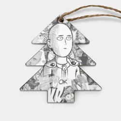 Игрушка деревянная Ёлочка Чернобелый Сайтама