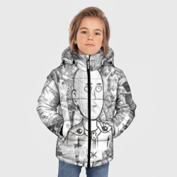 Зимняя куртка для мальчиков 3D Чернобелый Сайтама - фото 2