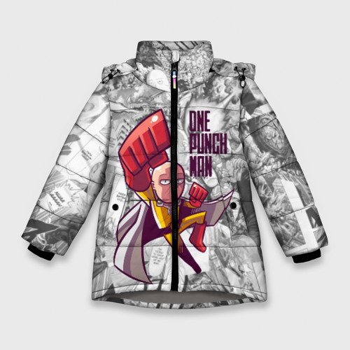 Зимняя куртка для девочек 3D Saitama, цвет светло-серый