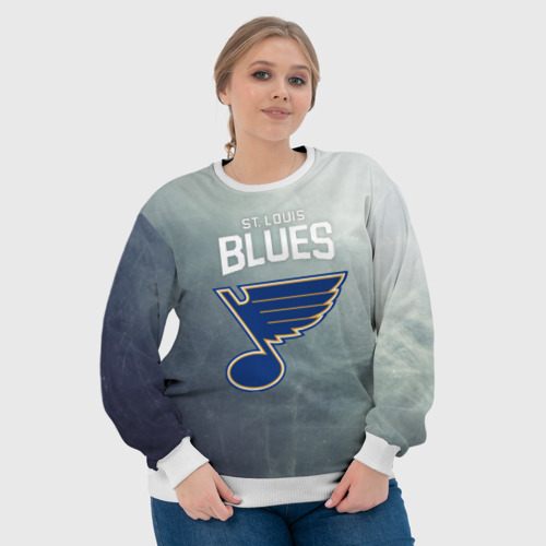 Женский свитшот 3D St. Louis Blues logo, цвет 3D печать - фото 6