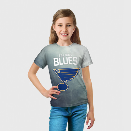 Детская футболка 3D St. Louis Blues logo, цвет 3D печать - фото 5