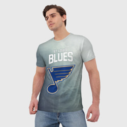Мужская футболка 3D St. Louis Blues logo - фото 2