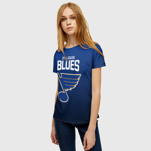 Женская футболка 3D St. Louis Blues, цвет 3D печать - фото 3