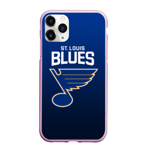 Чехол для iPhone 11 Pro матовый с принтом St Louis Blues, вид спереди #2